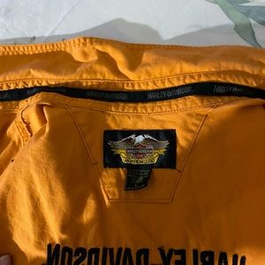 Harley Davidson orange snap up vest. Vintage lightly worn classic vest.